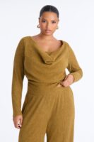 Cowl-Neck Pants in Mustard