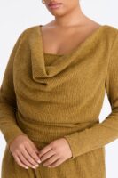 Cowl-Neck Pants in Mustard