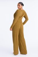 Cowl-Neck Pants in Mustard