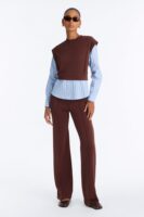 Contrast Blouse in Brown
