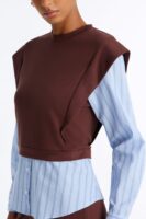 Contrast Blouse in Brown