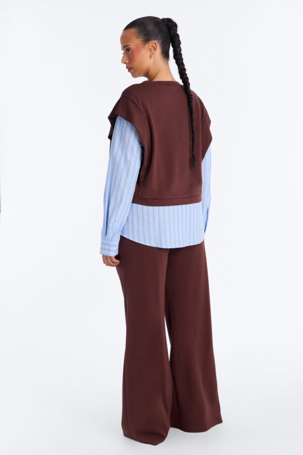 Contrast Blouse in Brown