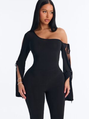 Black One-Shoulder Jumpsuit