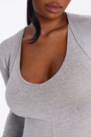 Gray V-Neck Jumpsuit