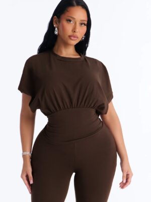 T-shirt in Brown 95% cotton