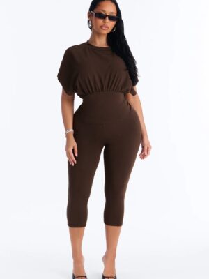 T-shirt in Brown 95% cotton