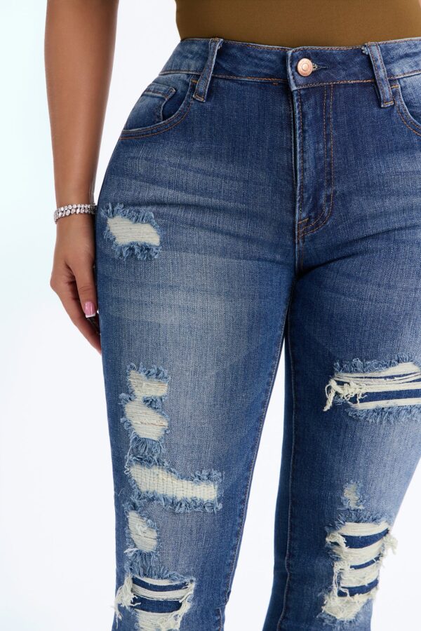 Rhylie Rip & Repair Skinny Jeans - Dark Wash