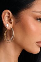 Halo Hoop Earring - Gold