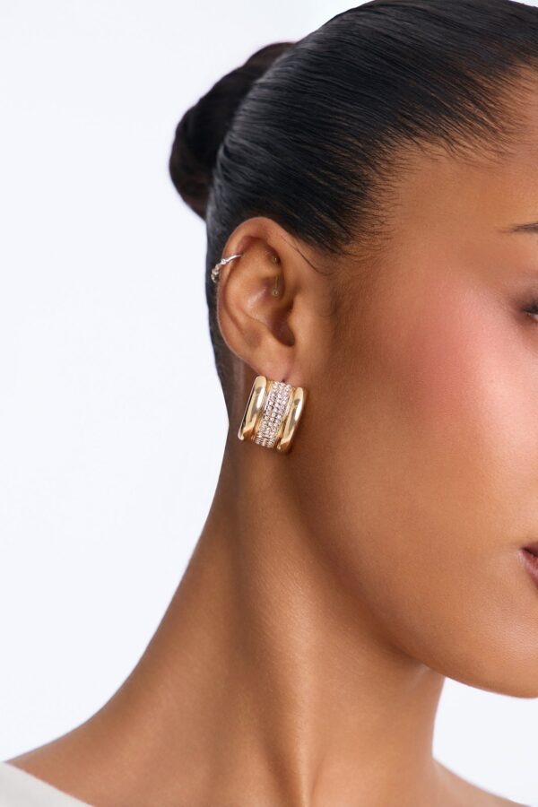 Delicate Shine Stud Earrings - Gold