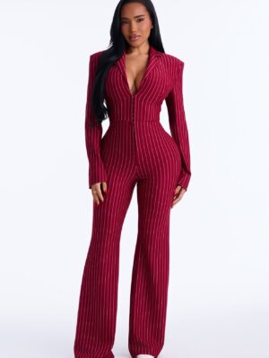 Ladies Kit Burgundy Jumpsuit