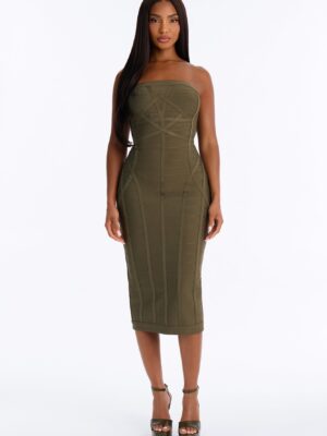 Olive Dress with midi