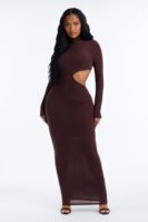 Brown Dress with mock neck