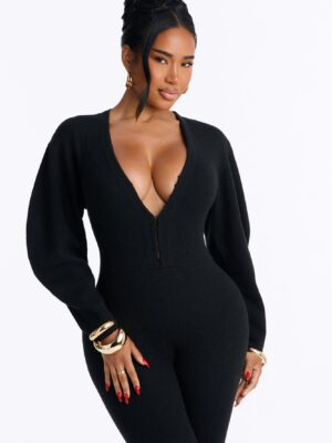 Black V-Neck Jumpsuit