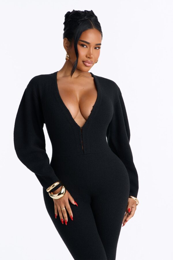 Black V-Neck Jumpsuit