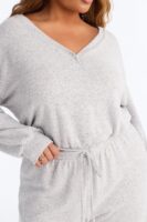 V-Neck Jumpsuit in Heather Grey