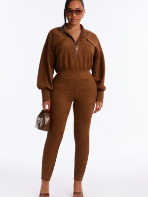 Jumpsuit with a mock neck