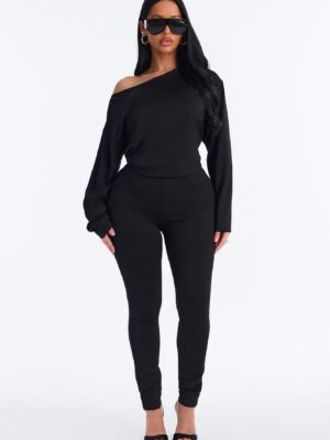 Jumpsuit in Black 50% rayon