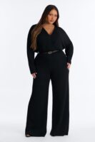 V-Neck Jumpsuit in Black