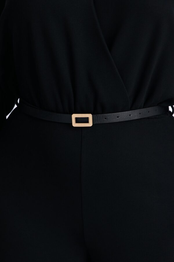 V-Neck Jumpsuit in Black