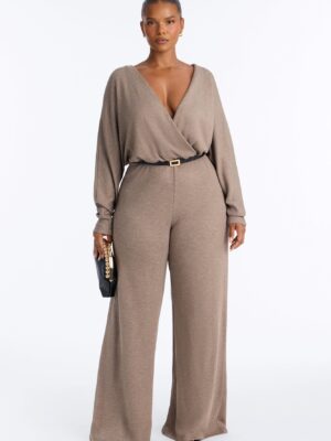 Jumpsuit in Mocha 80% rayon