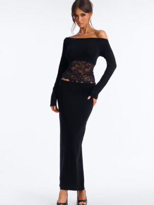 Skirt in Black 75% viscose