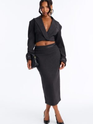Skirt in Charcoal 80% polyester