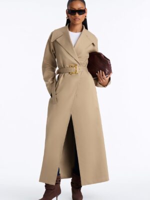 Maxi Coat in Khaki