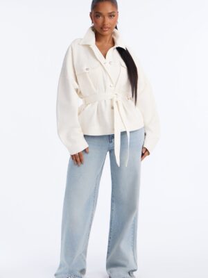 Jacket in Ivory 100% cotton