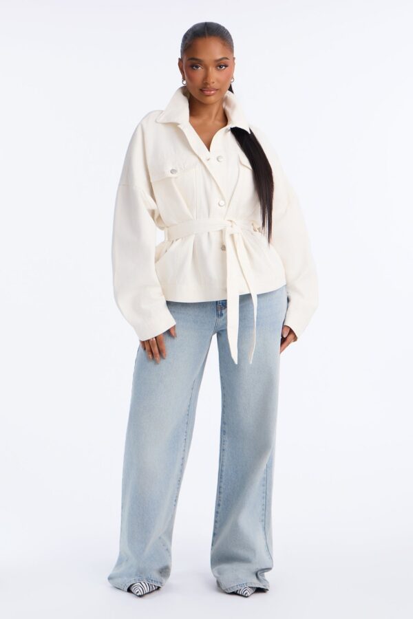 Jacket in Ivory 100% cotton