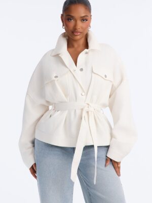 Jacket in Ivory 100% cotton