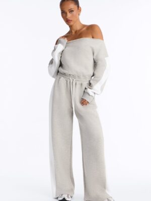Wide-Leg Jumpsuit in Heather Grey