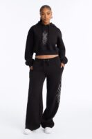 Wide-Leg Hoodie in Black