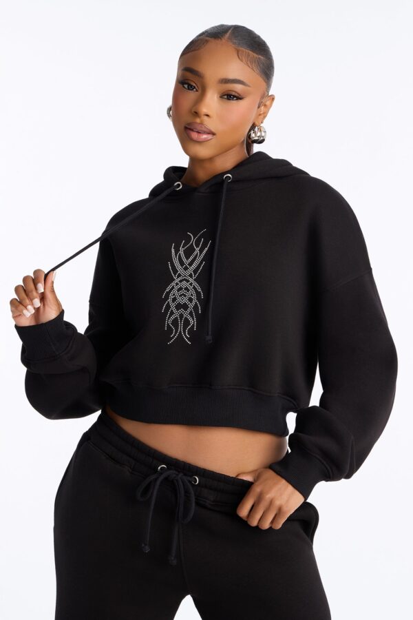 Wide-Leg Hoodie in Black