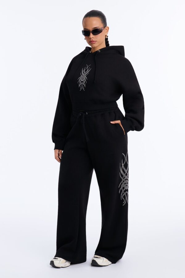Wide-Leg Hoodie in Black