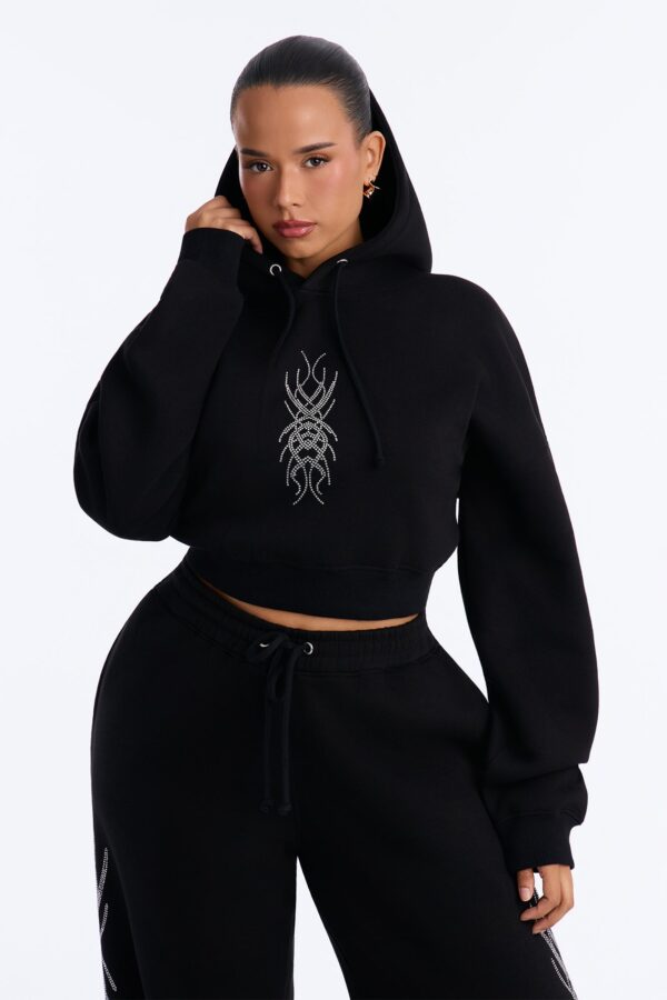 Wide-Leg Hoodie in Black