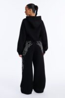 Wide-Leg Hoodie in Black