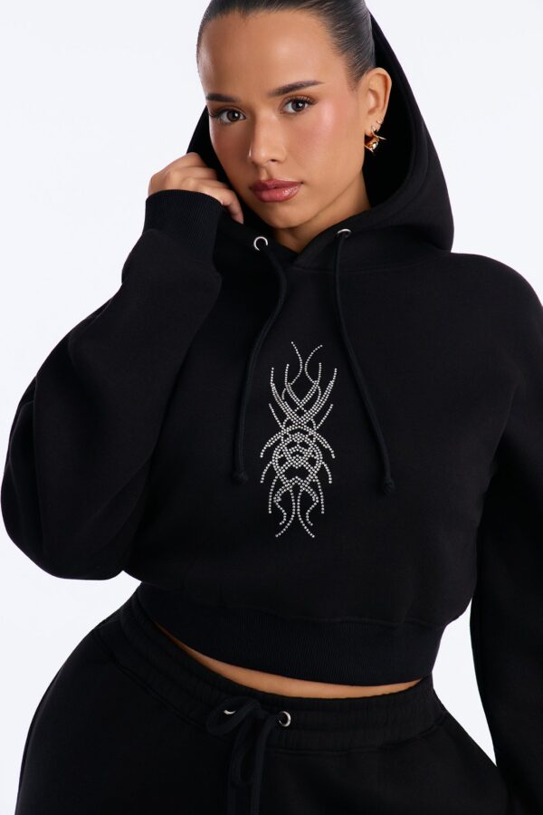Wide-Leg Hoodie in Black