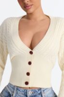 Cardigan in Ivory 50% viscose