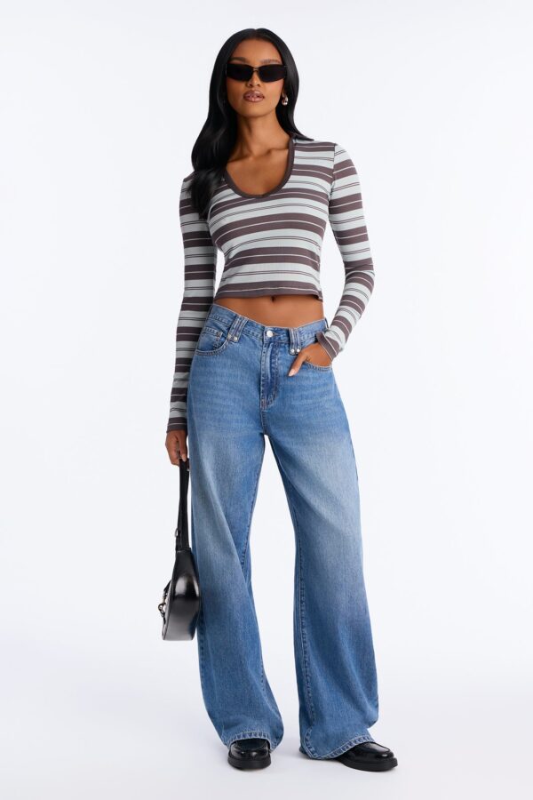 Blue Top with v-neck