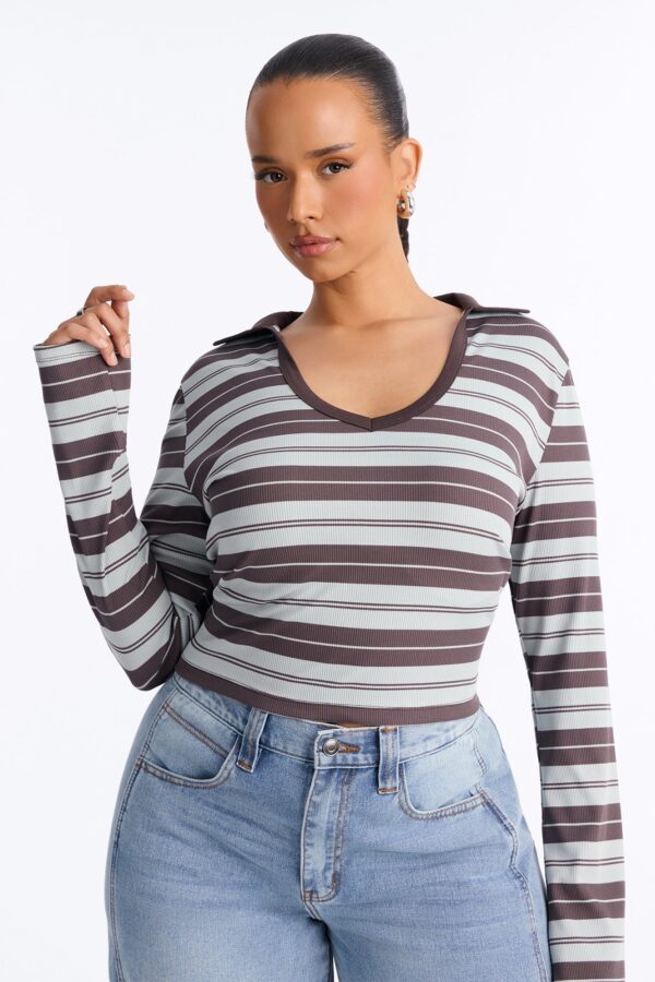 Blue Top with v-neck