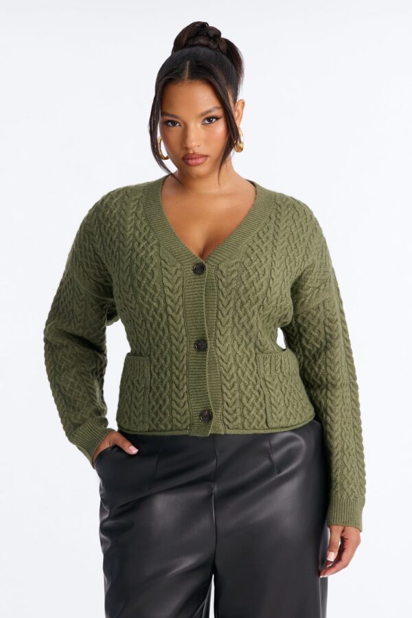 Ladies Kit Olive Cardigan