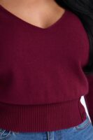 Burgundy V-Neck Pullover