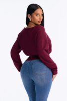 Burgundy V-Neck Pullover