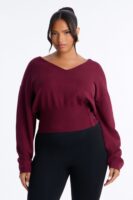 Burgundy V-Neck Pullover
