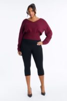 Burgundy V-Neck Pullover