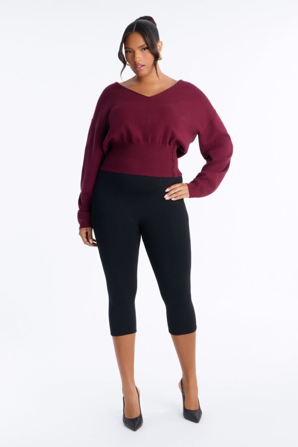 Burgundy V-Neck Pullover