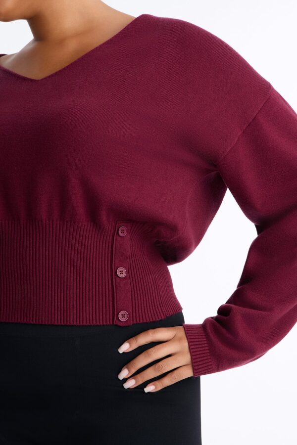 Burgundy V-Neck Pullover