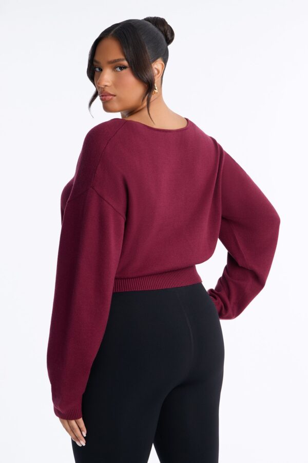 Burgundy V-Neck Pullover