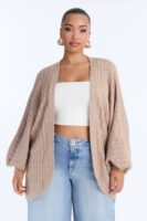 Cardigan in Taupe 45% acrylic