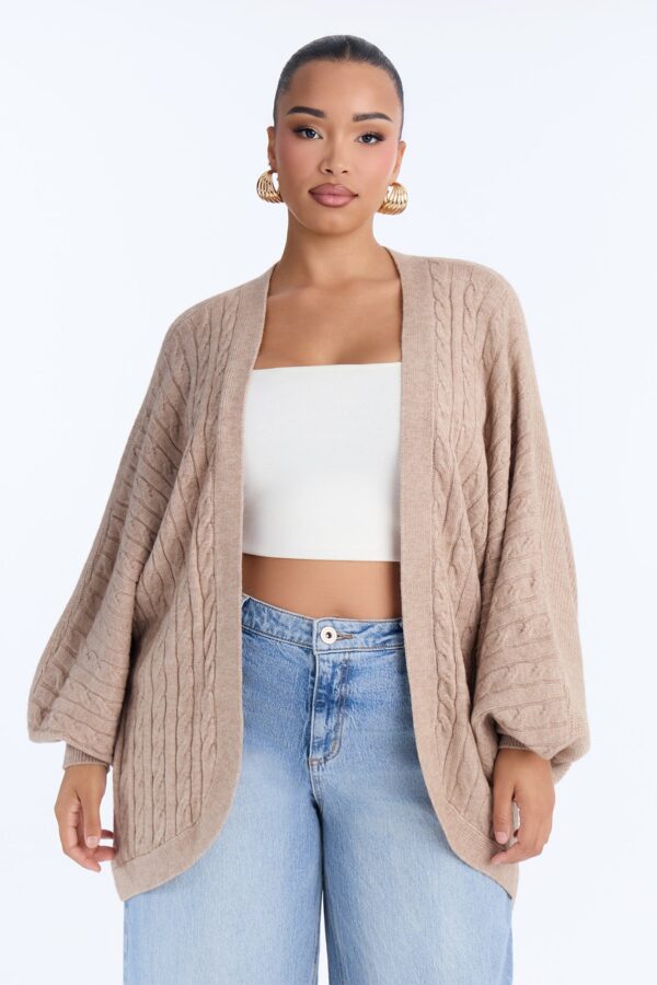 Cardigan in Taupe 45% acrylic